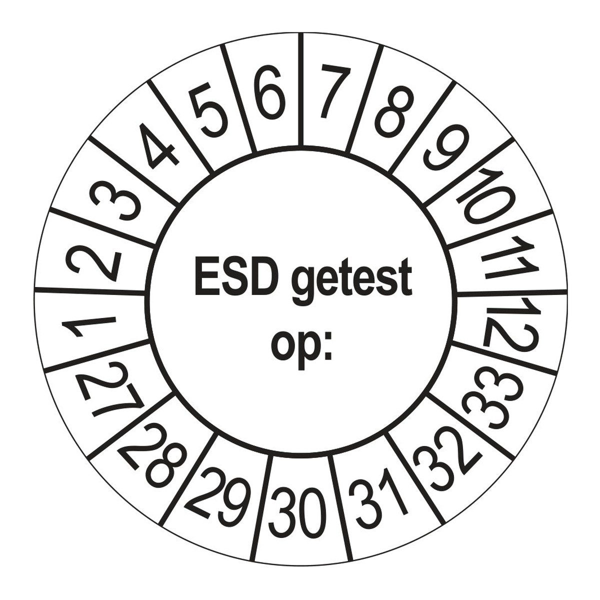 Keuringsstickers ESD Getest op 2027