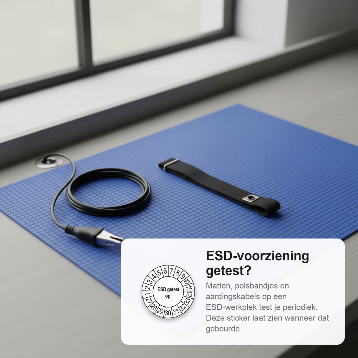 Keuringsstickers ESD Getest op 2027 in gebruik