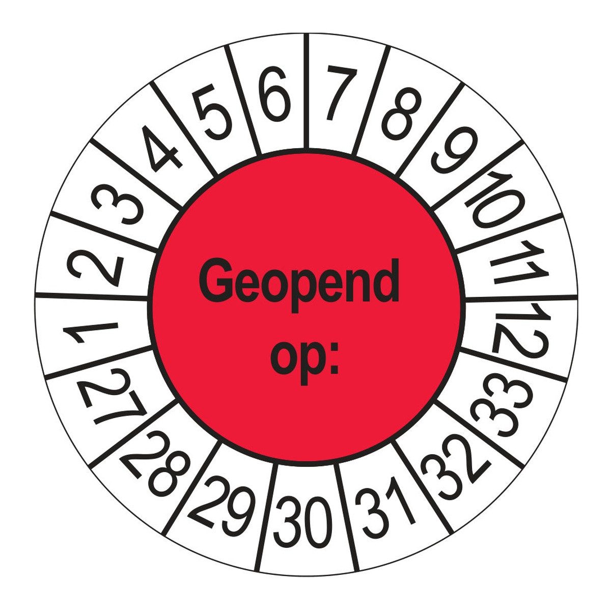Keuringsstickers Geopend op 2027