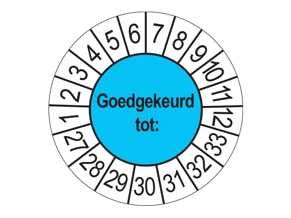Keuringsstickers Goedgekeurd tot 2027