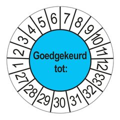 Keuringsstickers Goedgekeurd tot 2027