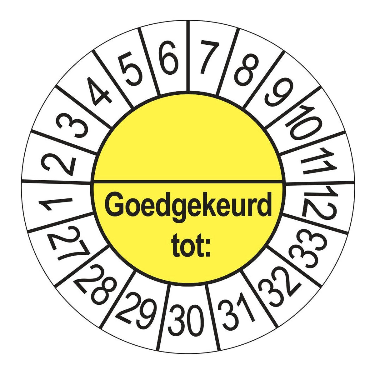 Keuringsstickers Goedgekeurd tot (met scheidingsstreep) 2027