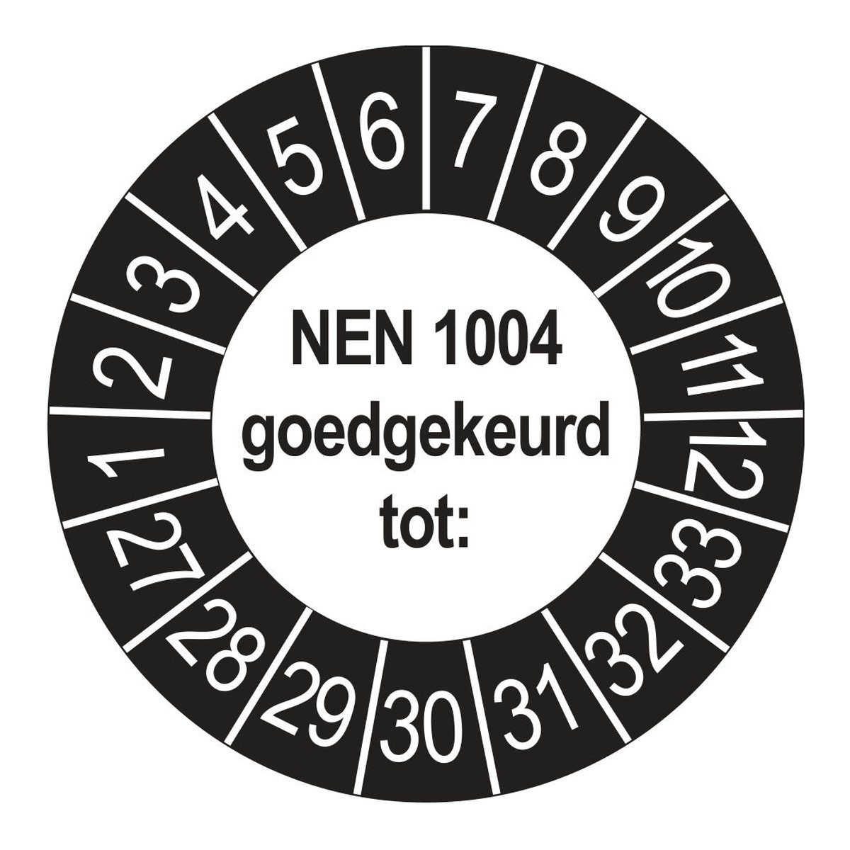 Keuringsstickers NEN 1004 2027