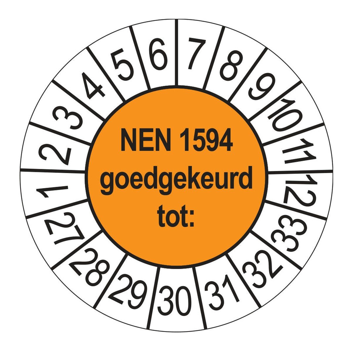 Keuringsstickers NEN 1594 Goedgekeurd tot 2027