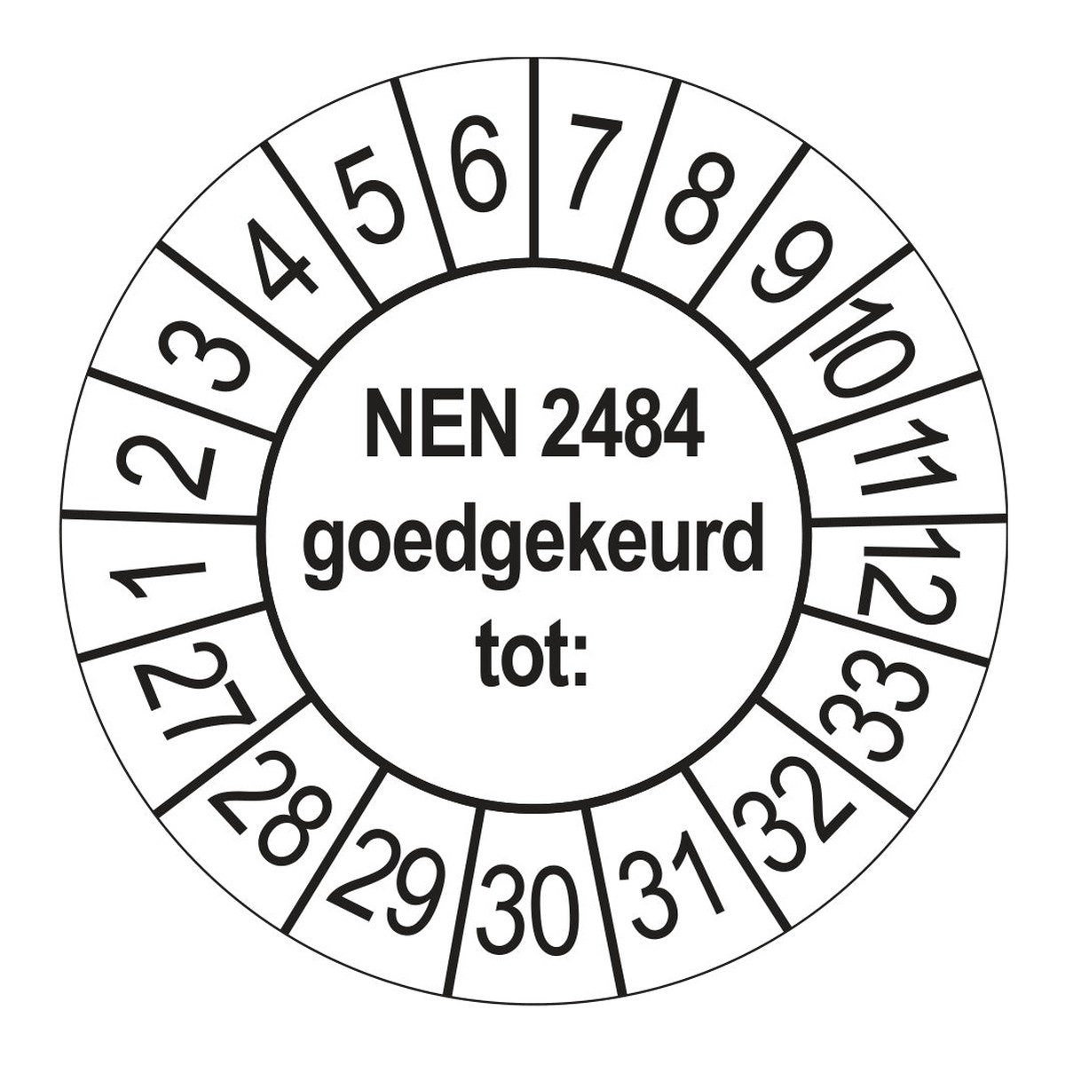 Keuringsstickers NEN 2484 2027