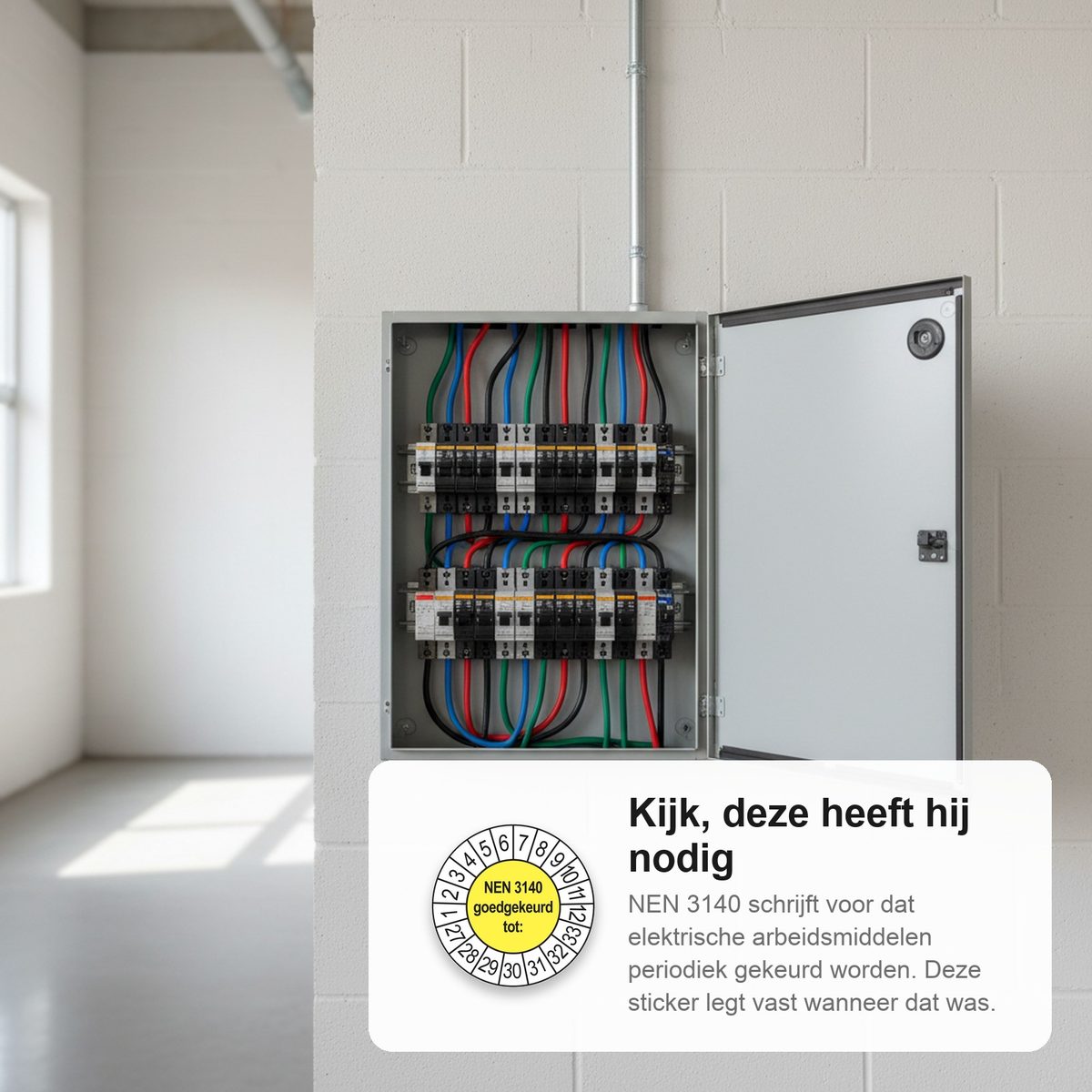 Keuringsstickers NEN 3140 Goedgekeurd tot 2027 in gebruik