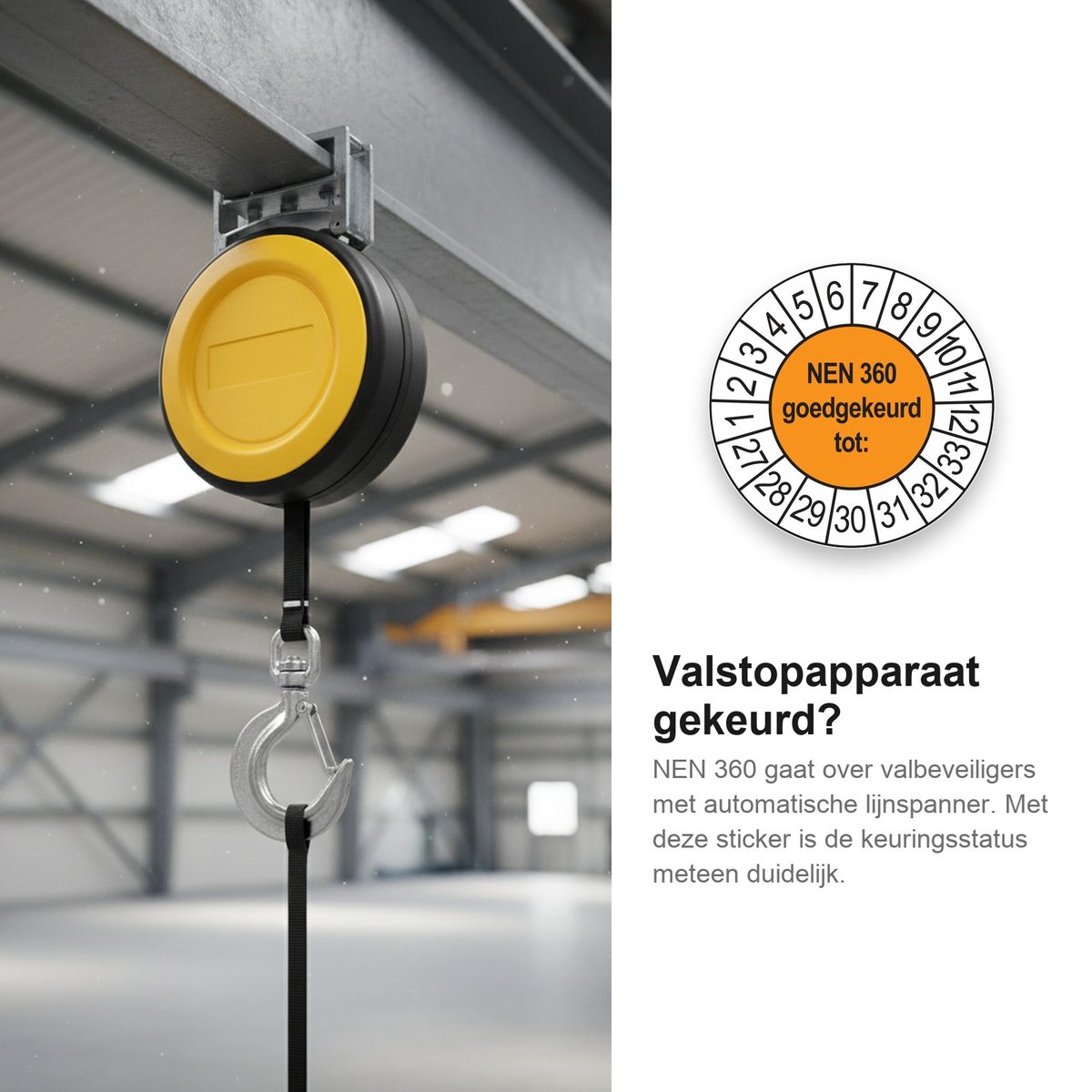 Keuringsstickers NEN 360 Goedgekeurd tot 2027 in gebruik