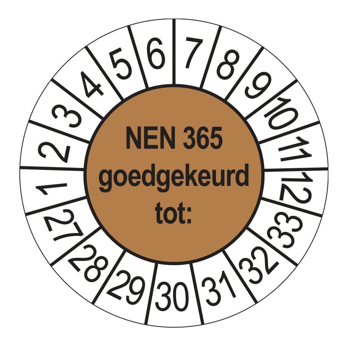 Keuringsstickers NEN 365 Goedgekeurd tot 2027