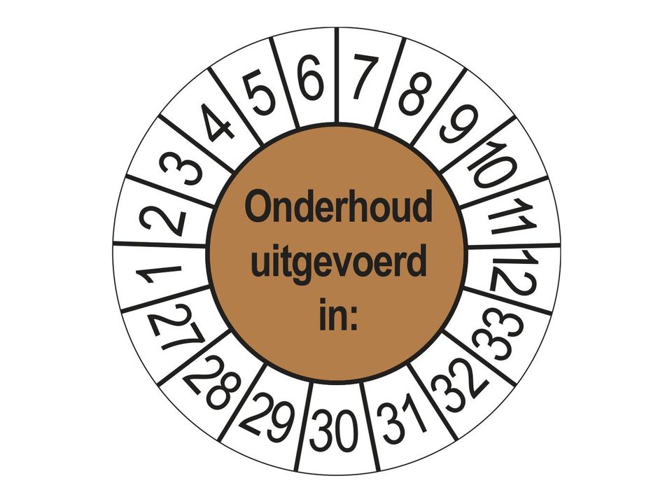 Keuringsstickers Onderhoud Uitgevoerd 2027