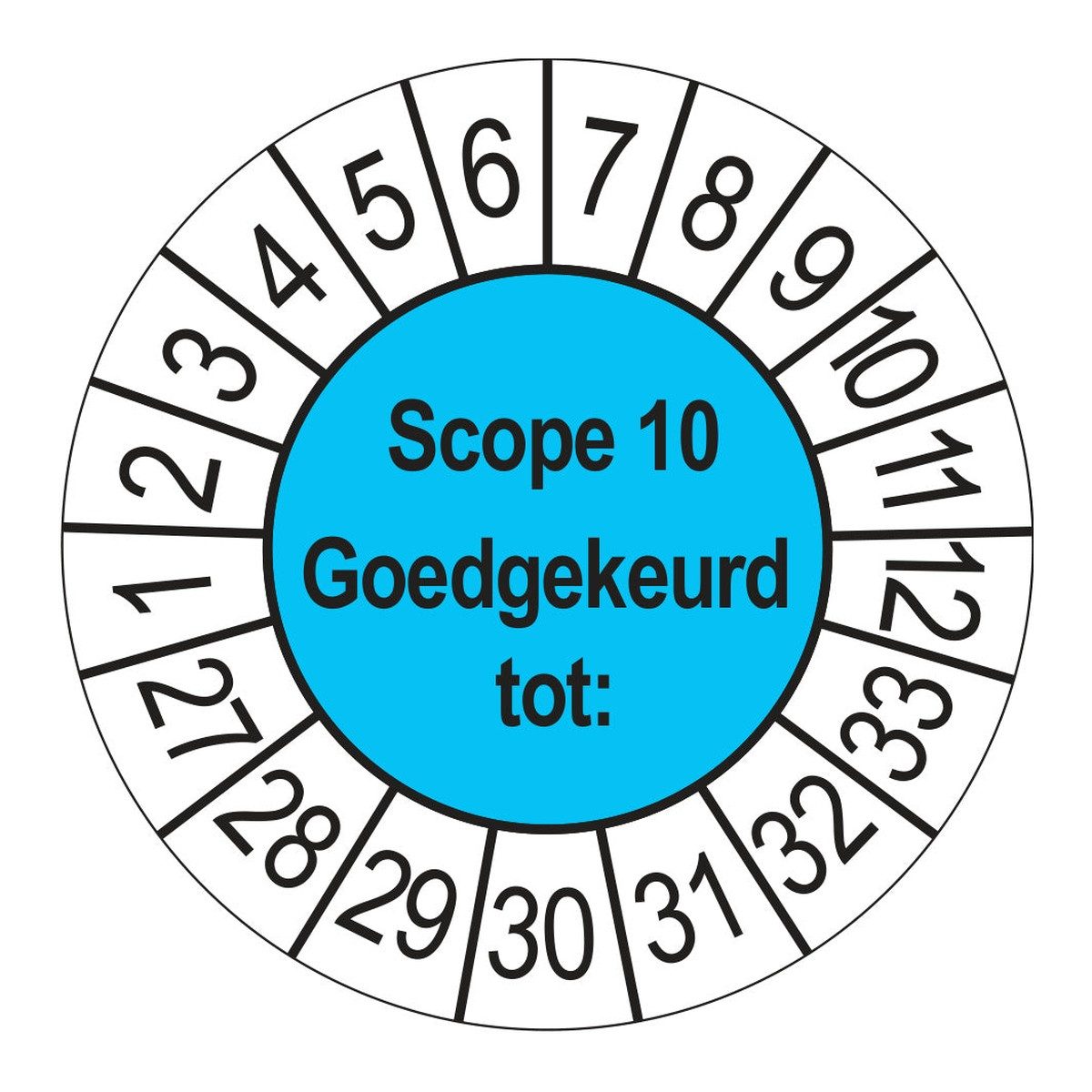Keuringsstickers SCIOS Scope 10 Goedgekeurd tot 2027