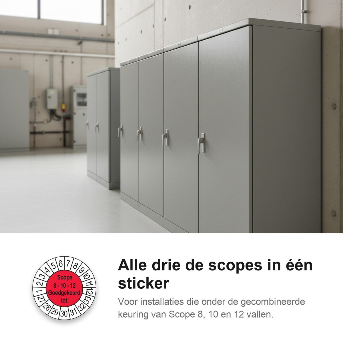 Keuringsstickers SCIOS Scope 8/10/12 Goedgekeurd tot 2027 in gebruik