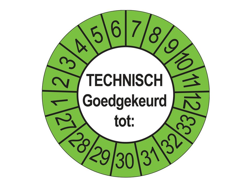 Keuringsstickers Technisch Goedgekeurd tot 2027