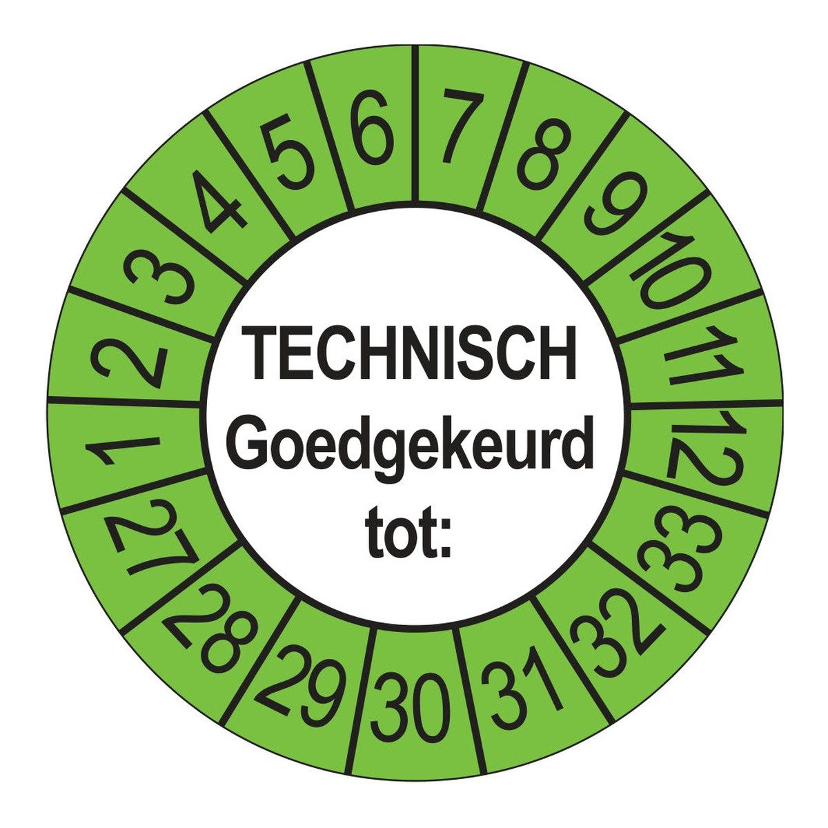 Keuringsstickers Technisch Goedgekeurd tot 2027