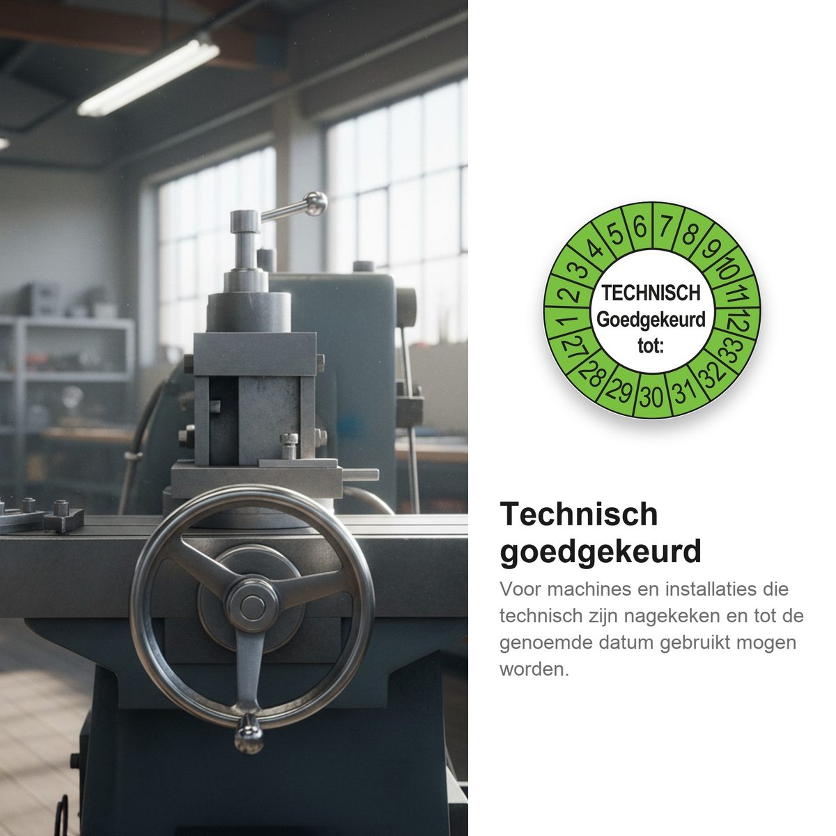 Keuringsstickers Technisch Goedgekeurd tot 2027 in gebruik