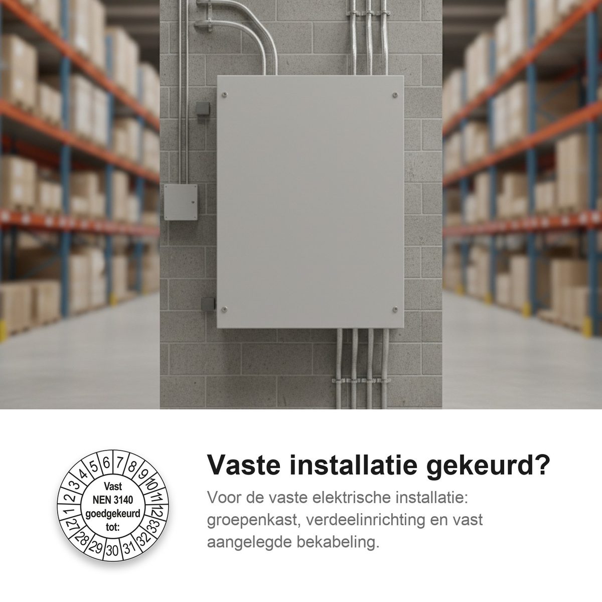 Keuringsstickers Vast NEN 3140 Goedgekeurd tot 2027 in gebruik