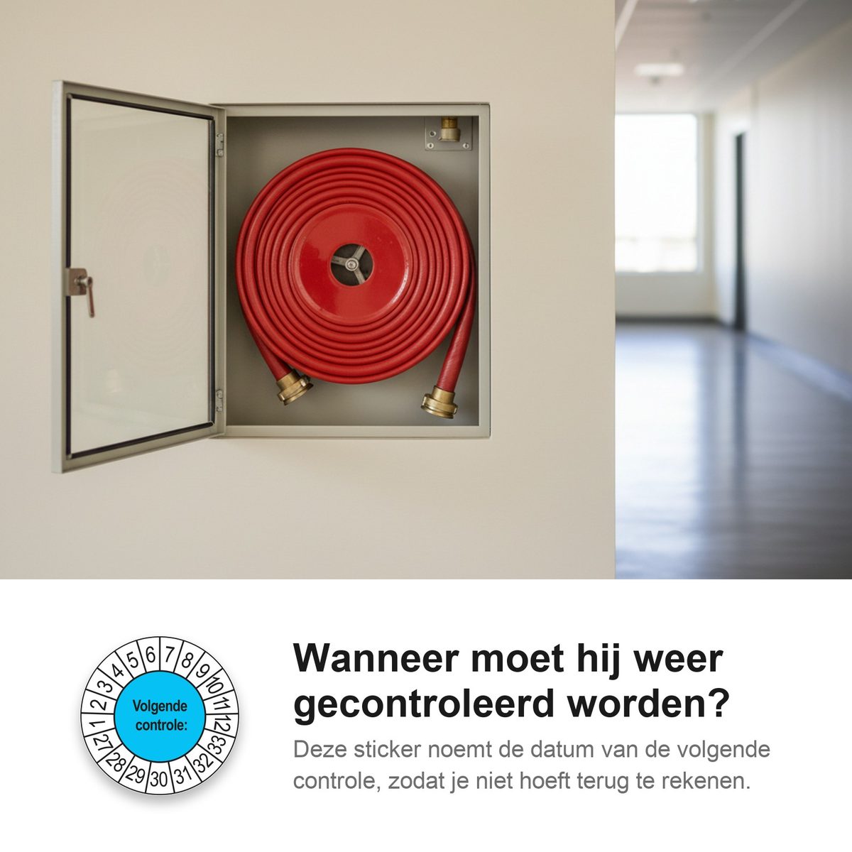 Keuringsstickers Volgende Controle 2027 in gebruik