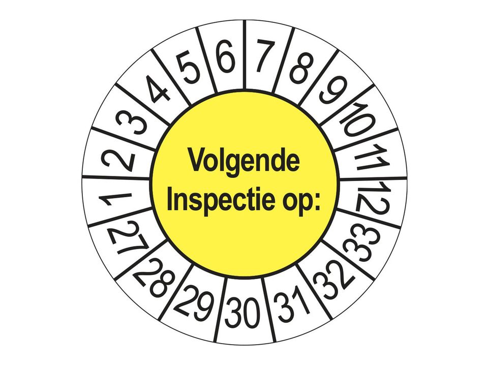 Keuringsstickers Volgende Inspectie 2027