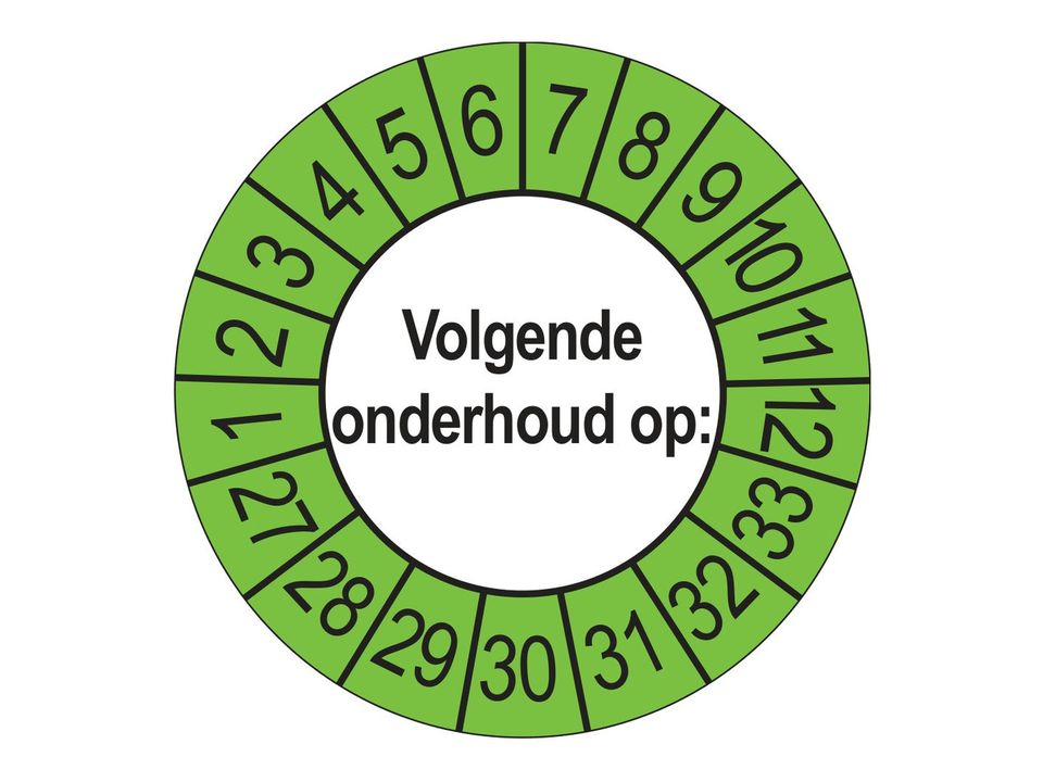 Keuringsstickers Volgende Onderhoud 2027