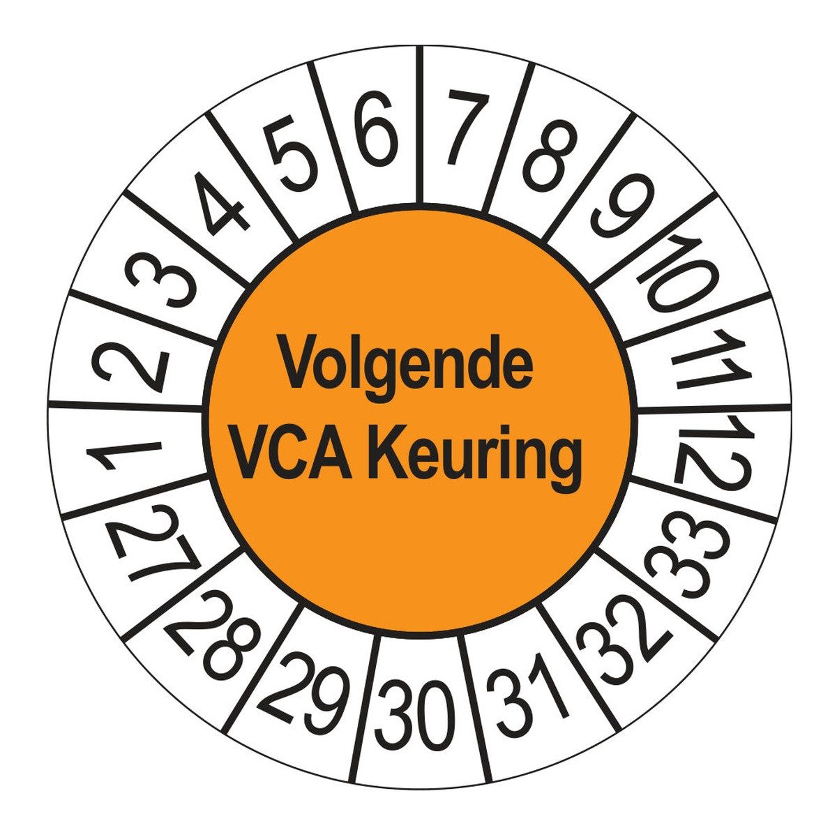 Keuringsstickers Volgende VCA Keuring 2027