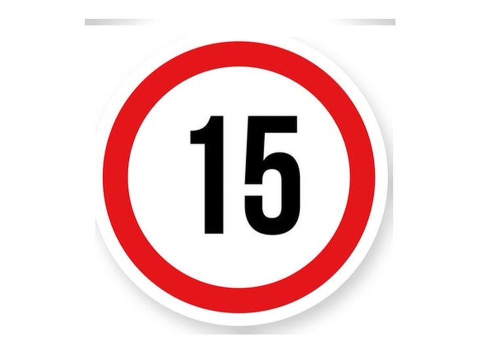 Max snelheid 15 sticker