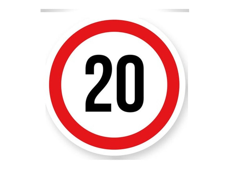 Max snelheid 20 sticker