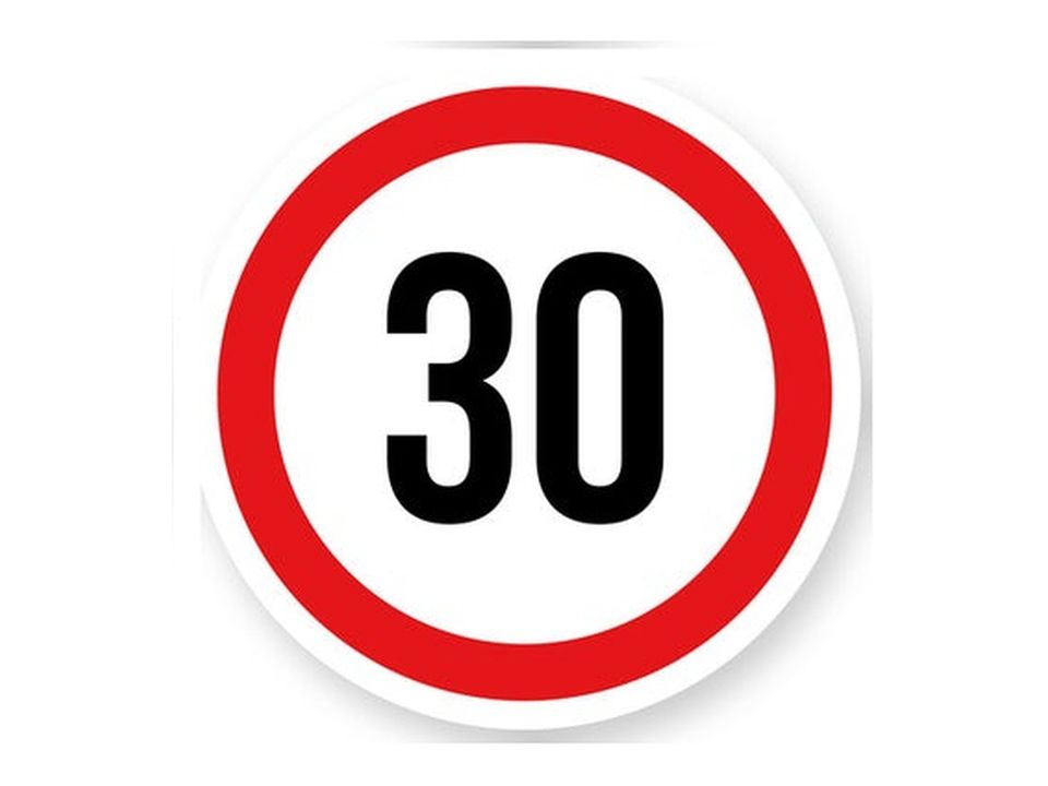 Max snelheid 30 sticker