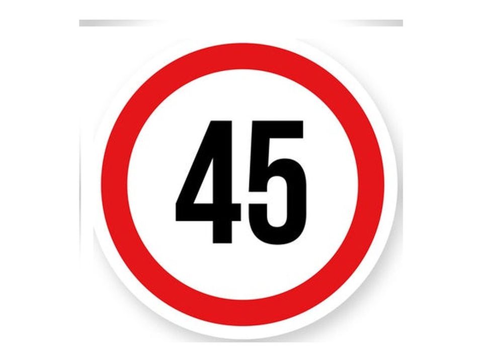Max snelheid 45 sticker