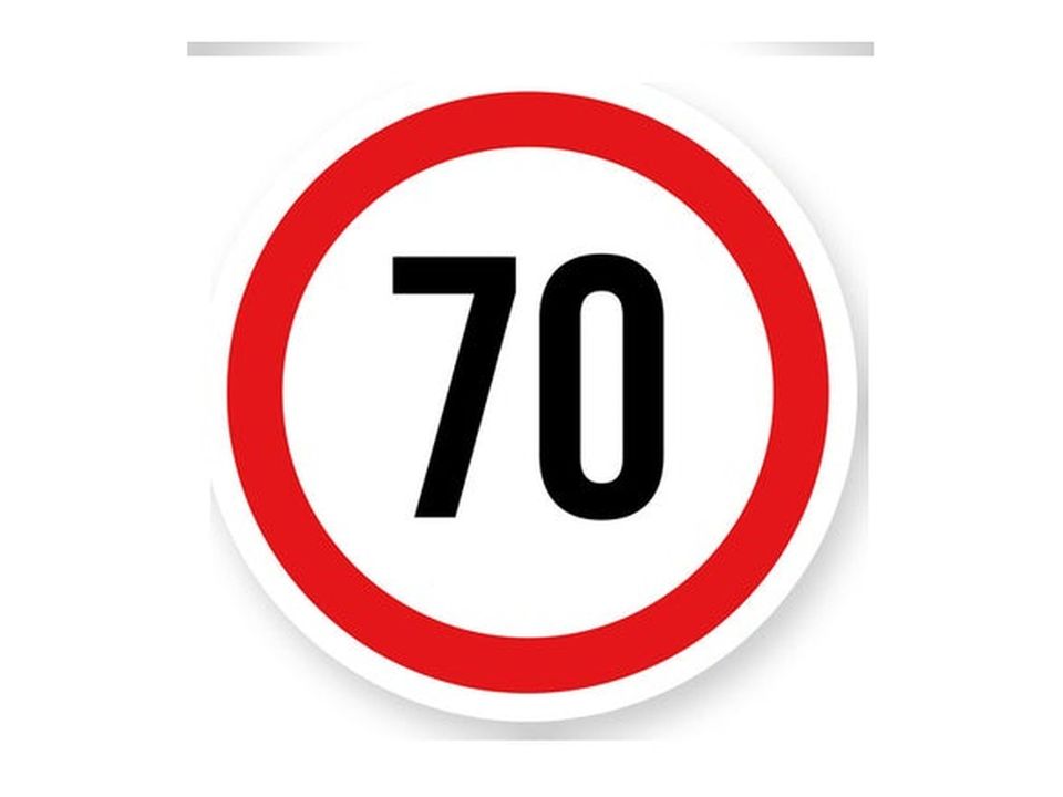 Max snelheid 70 sticker