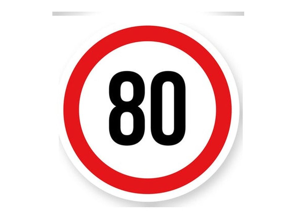 Max snelheid 80 sticker
