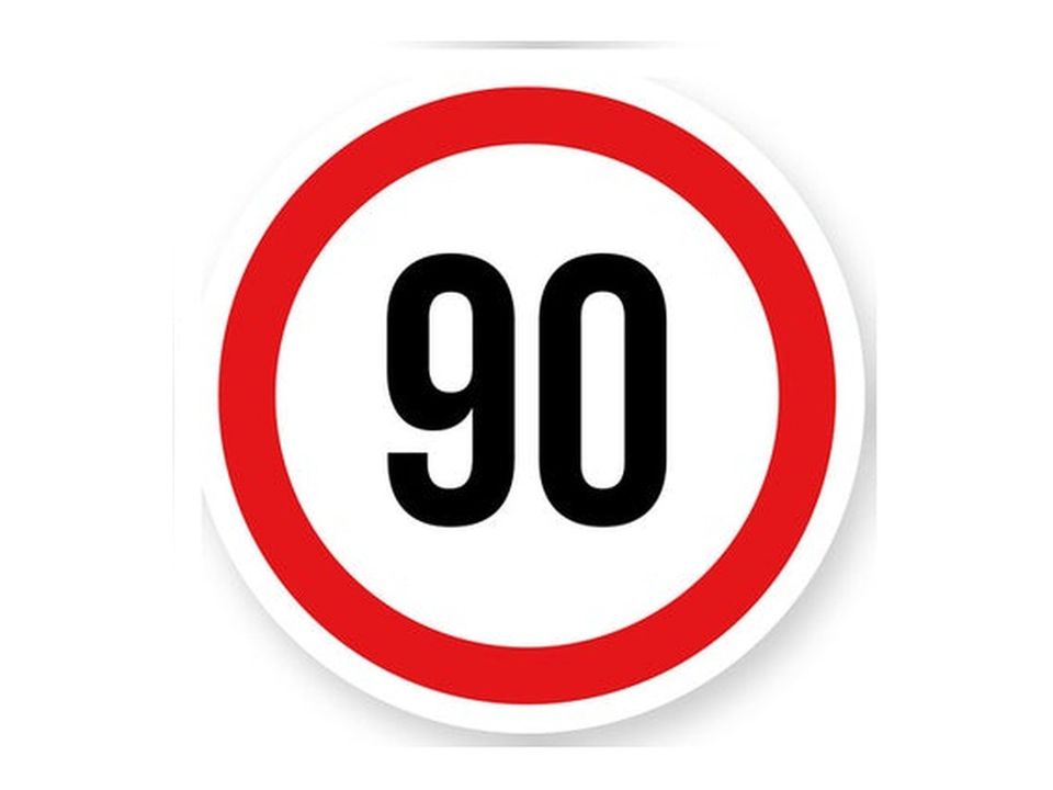 Max snelheid 90 sticker