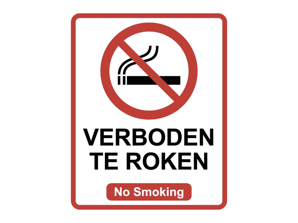 No Smoking Verboden te Roken Bord