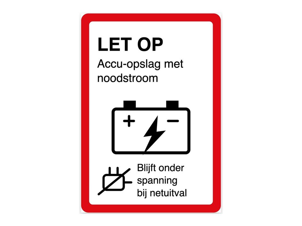 Noodstroom sticker NEN 1010