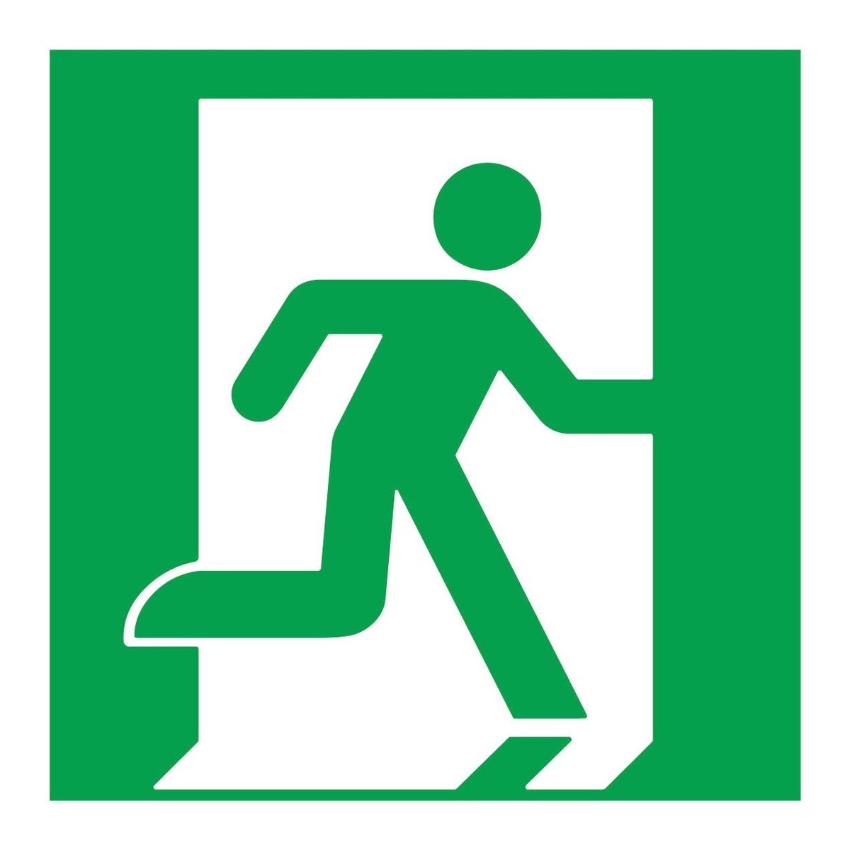 Nooduitgang rechts sticker (ISO 7010 E002)