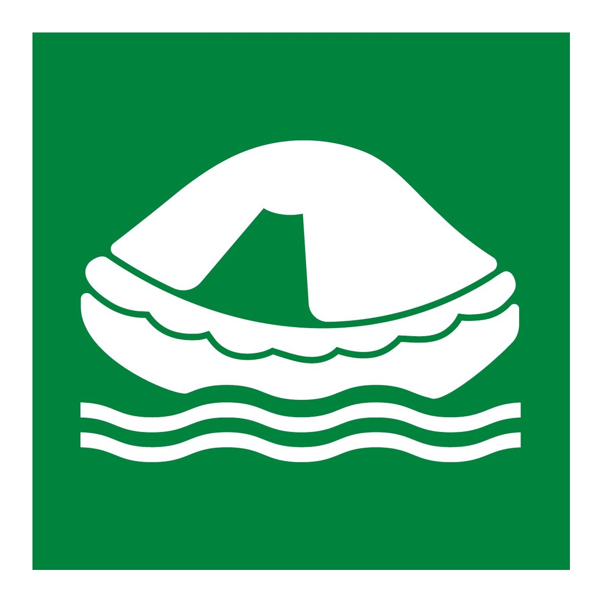 Overlevingsvlot sticker (ISO 7010 E038)