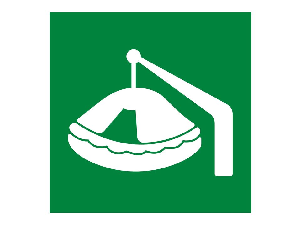 Overlevingsvlot met davit sticker