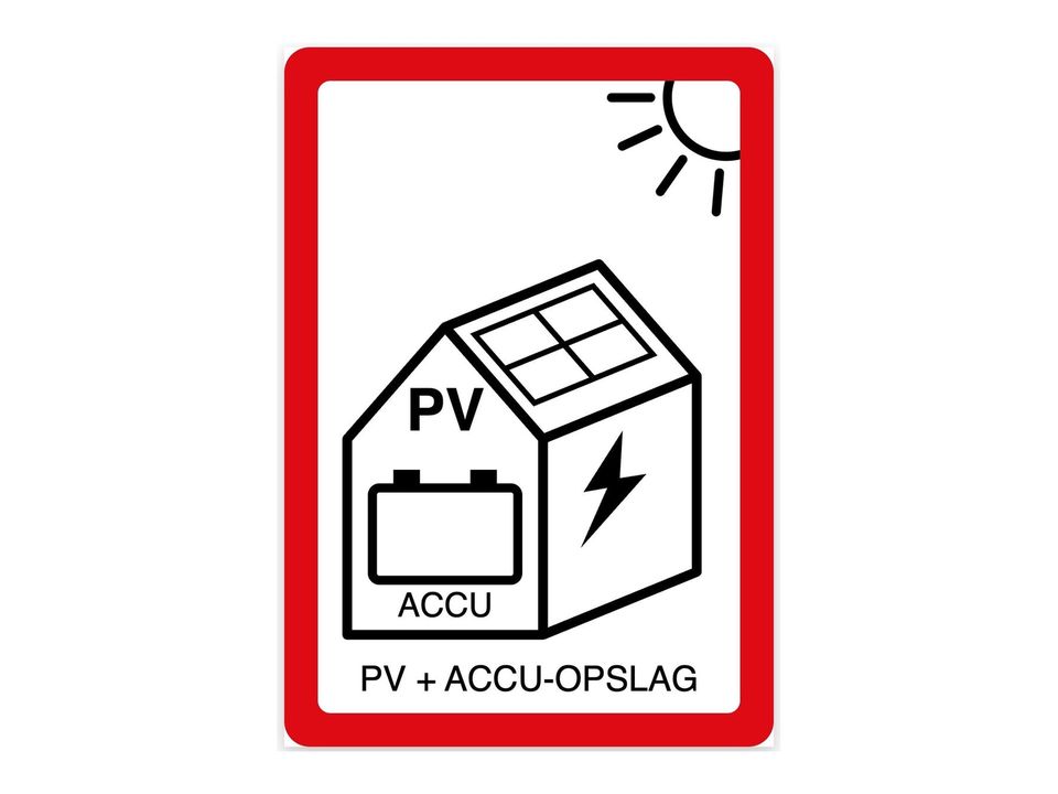 PV + ACCU sticker pictogram NEN 1010