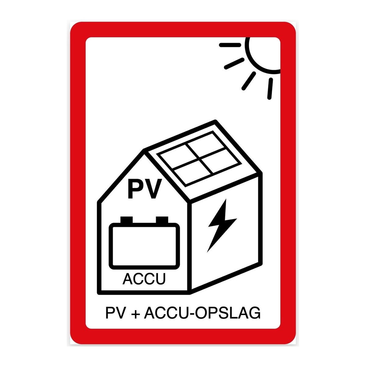 PV + ACCU sticker pictogram NEN 1010