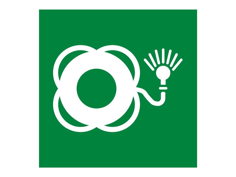 Reddingsboei met licht sticker