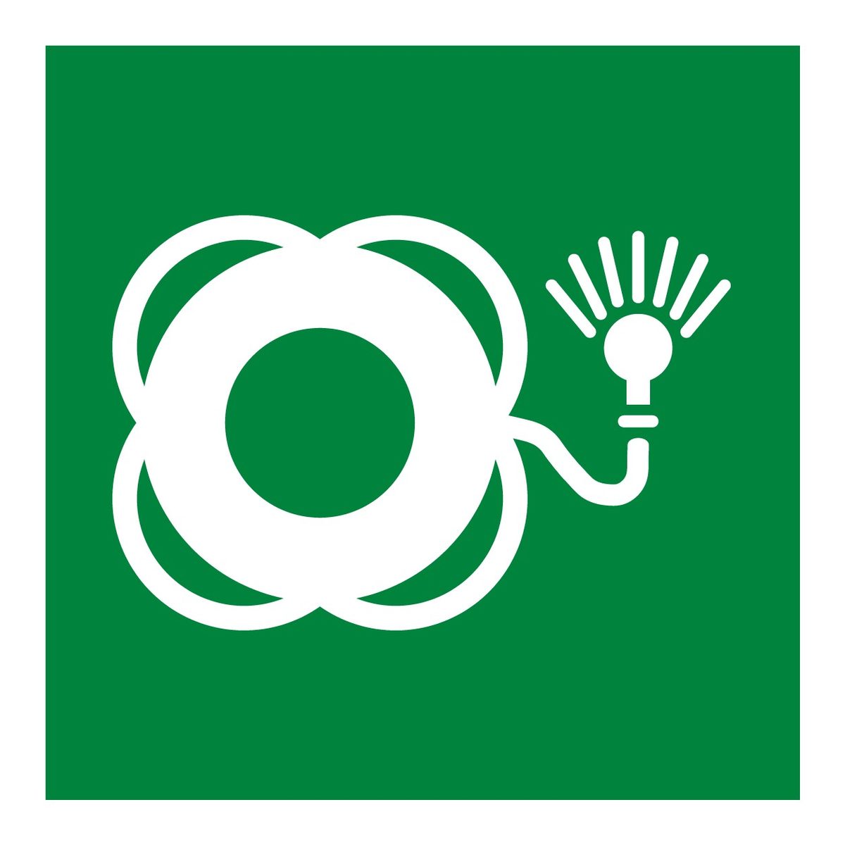 Reddingsboei met licht sticker (ISO 7010 E042)