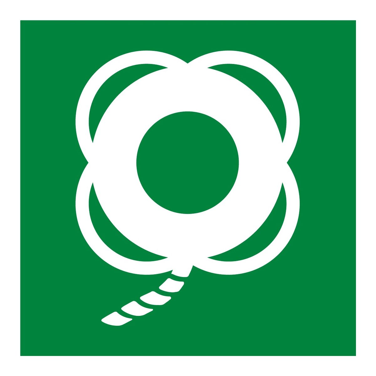 Reddingsboei met lijn sticker (ISO 7010 E041)