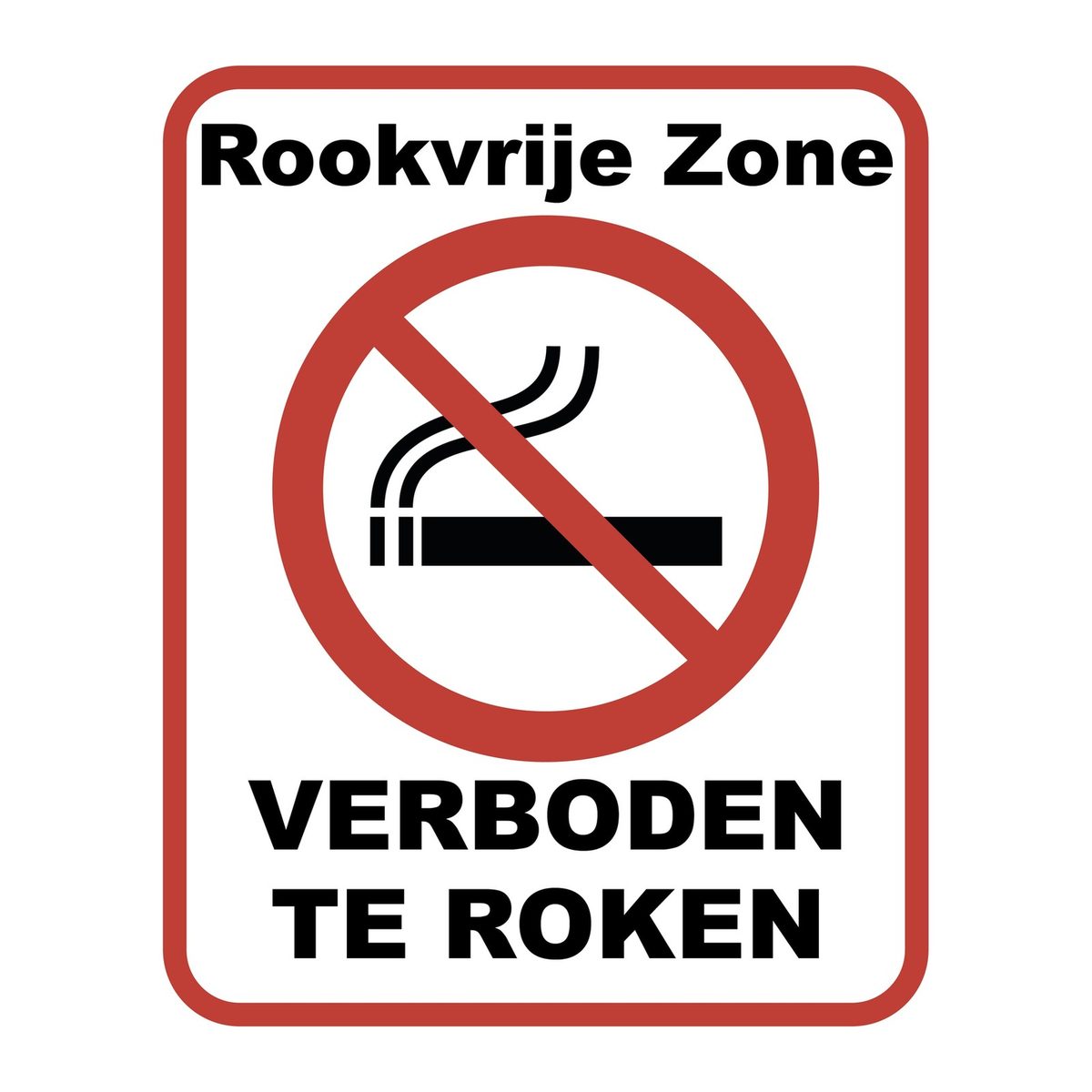 Rookvrije Zone Verboden te Roken Bord (ISO 7010 P002)