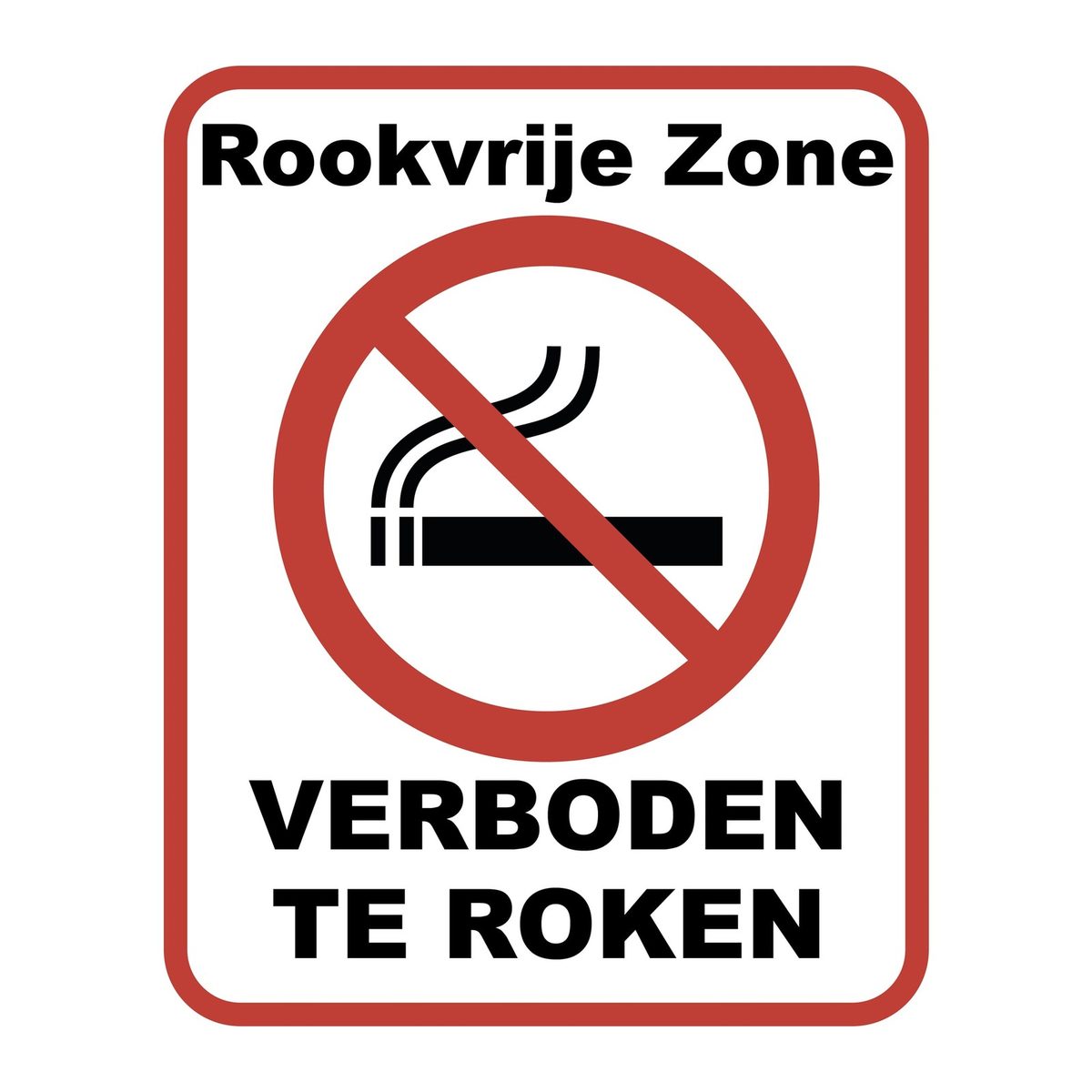 Stickers Rookvrije Zone Verboden te roken 20 × 25 cm