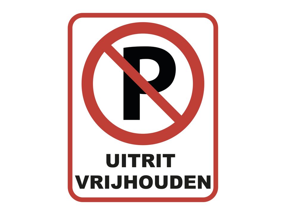 Uitrit Vrijhouden Bord