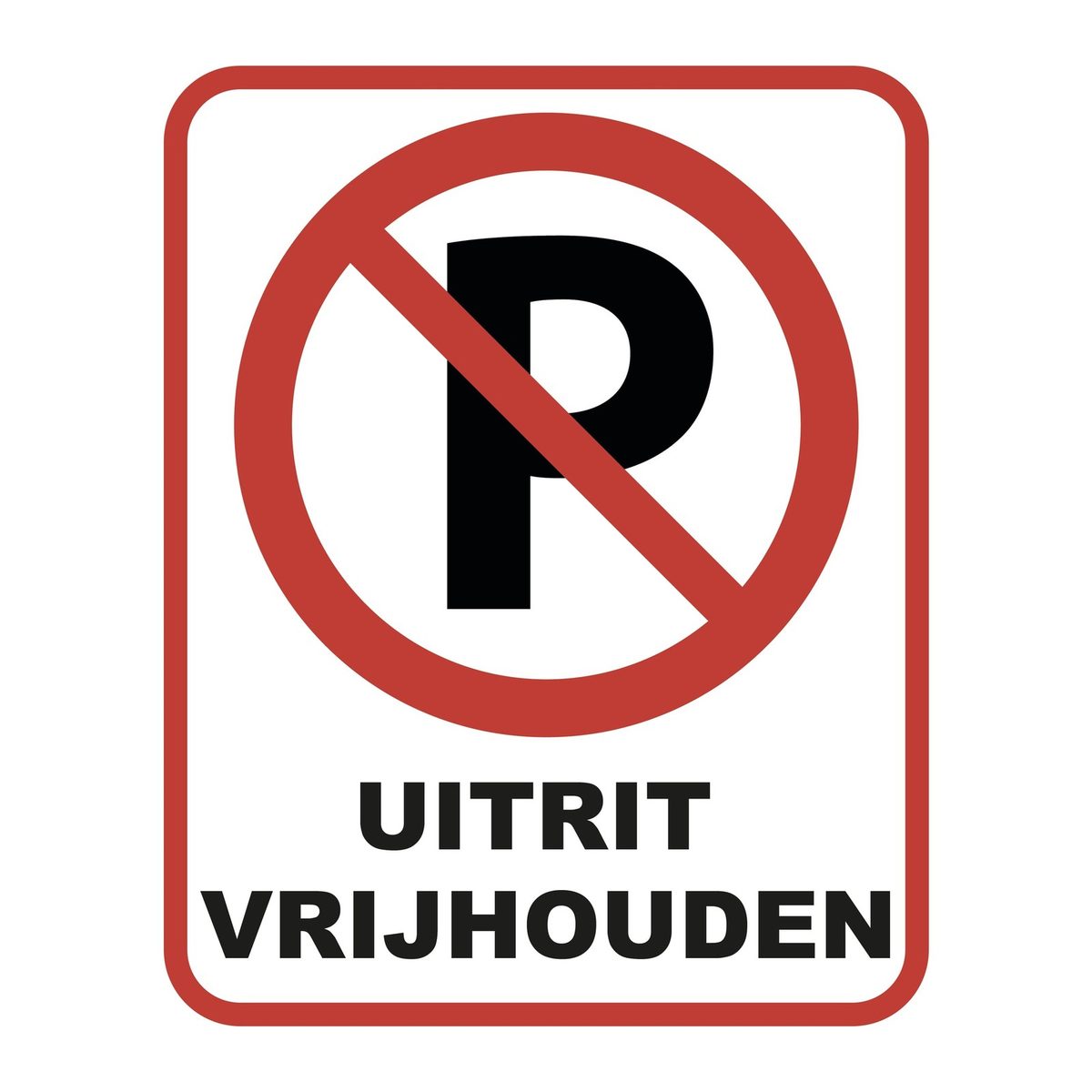 Uitrit Vrijhouden Sticker 20 × 25 cm