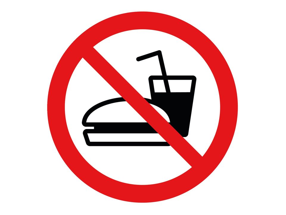 Verboden eten en drinken sticker