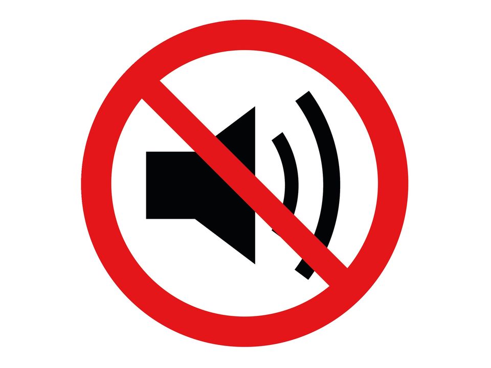 Verboden hard geluid te maken sticker