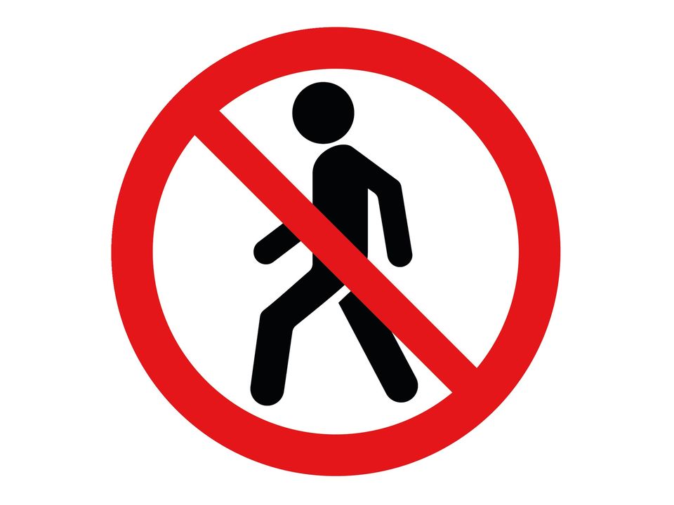 Verboden hier te wandelen sticker