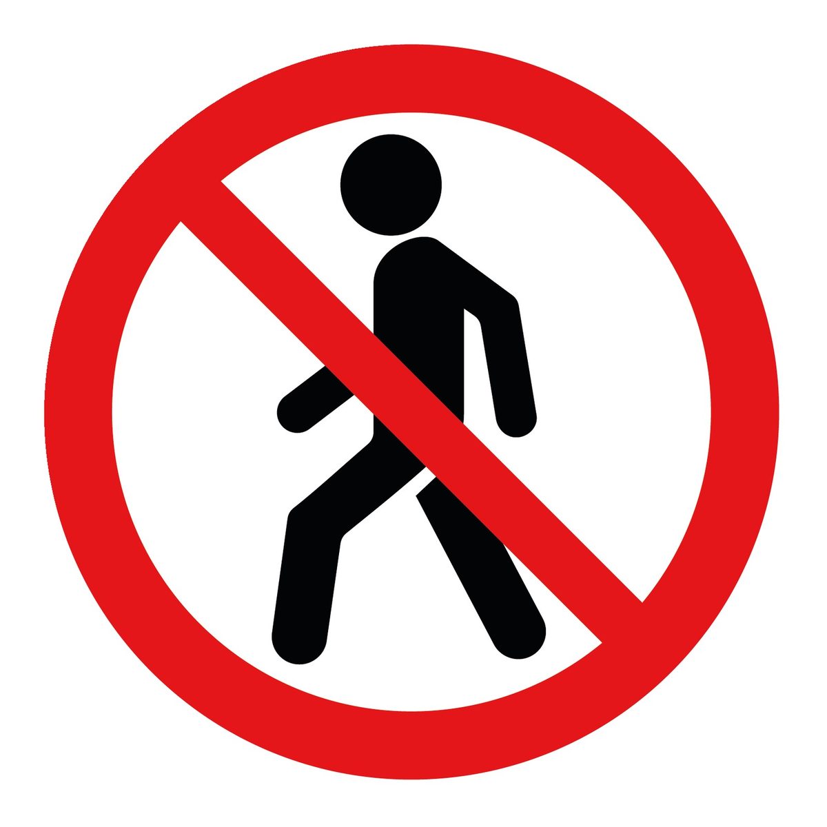 Verboden hier te wandelen sticker