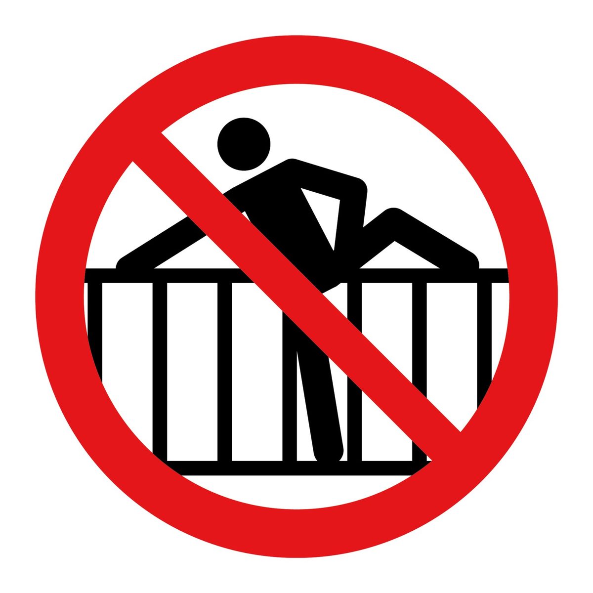 Verboden over het hek te klimmen sticker