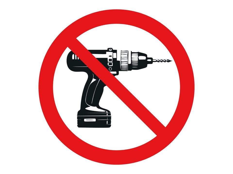 Verboden te boren sticker